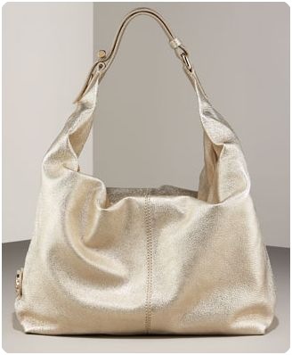 jimmy choo metallic leather hobo