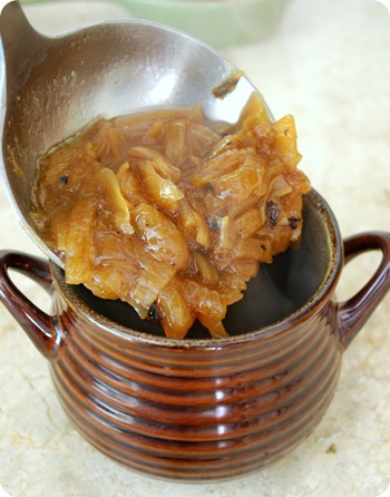 soup spooned in bowls