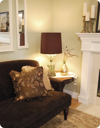 chocolate lampshade in living room
