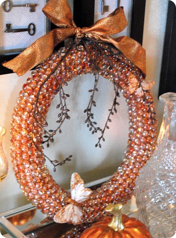 marble wreath with ribbon