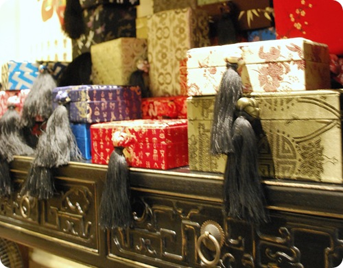 china town patterned boxes