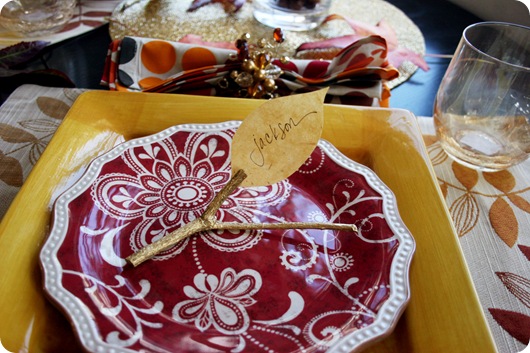 janel gold twig on plate