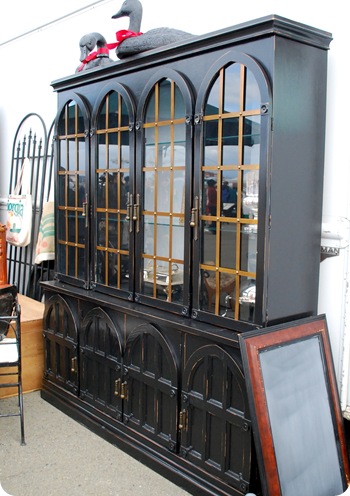 black and copper hutch