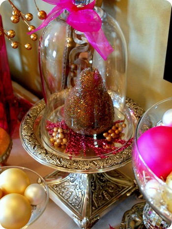 bronze pear under cloche