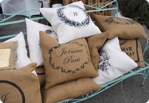 burlap pillows