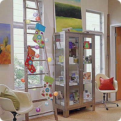 cherry picking ladder display coastal living