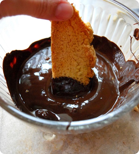 dip in melted chocolate