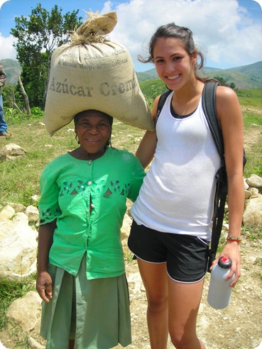 haitian woman with laundry