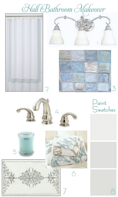 Hall Bath Makeover Numbered