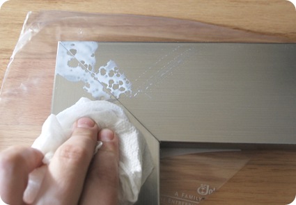wipe away glue from corners