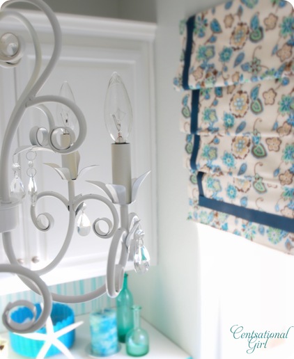 cg chandelier in laundry room