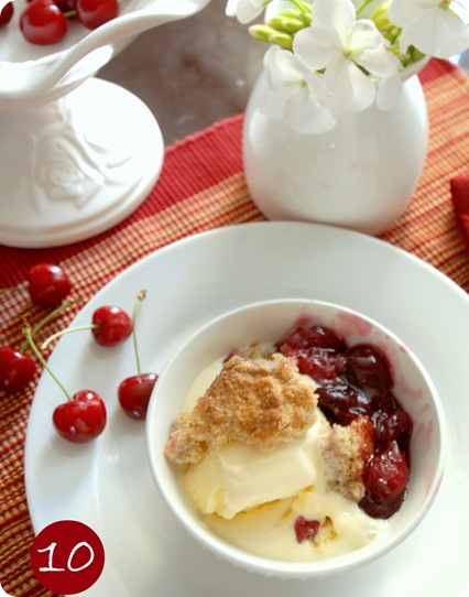 cherry cobbler in bowl 10