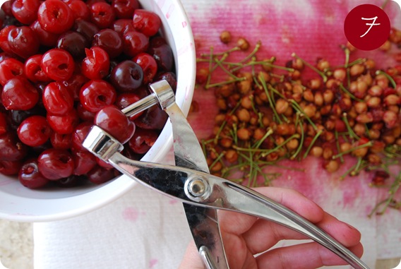 pitting cherries with pitter 7