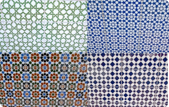 tiled walls along street