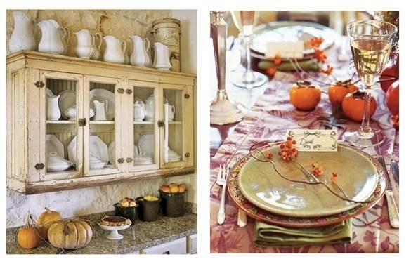 pumpkins on table country living
