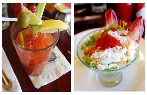 bloody mary and crab cocktail