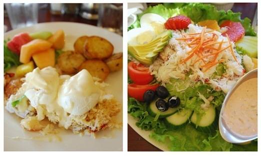 crab poached eggs and crab louis