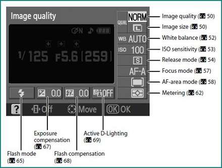 nikon image settings