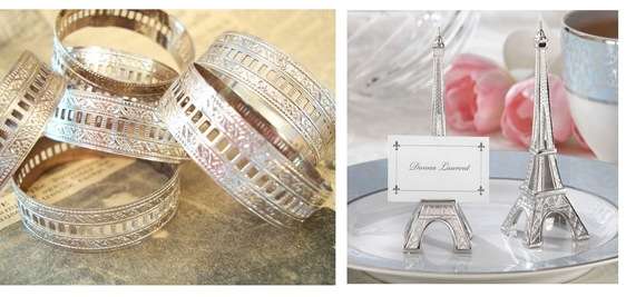silver napkin rings and place card holders
