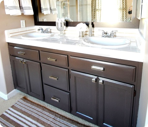 bathroom cabinets after paint