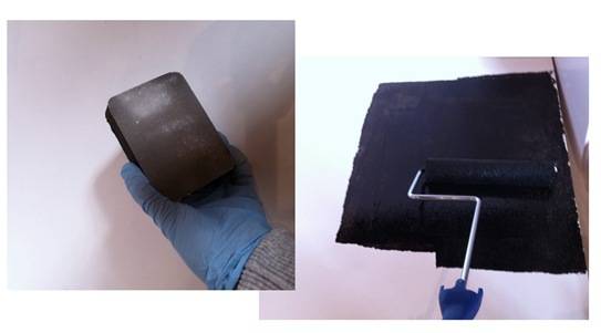 sand and adhesive coat