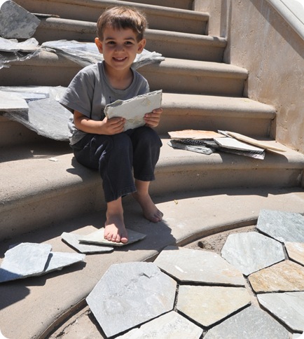 boy with stone