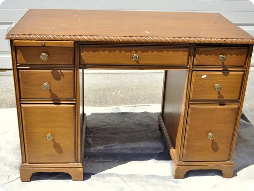 honey desk before paint