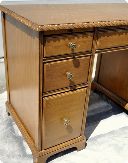 honey desk left side before