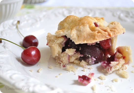 centsational girl cherry almond pie up close