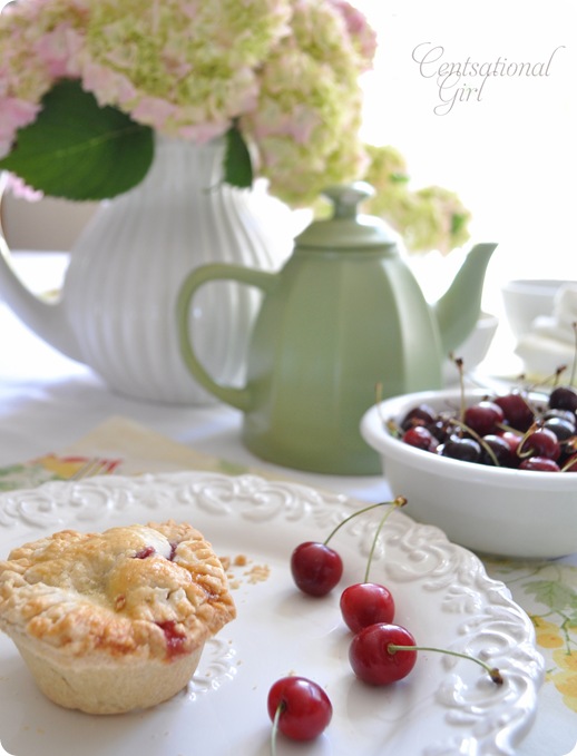 centsational girl mini cherry pie on plate