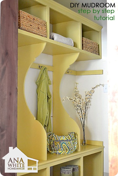 ana white diy mudroom