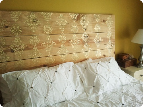 simply sjostedt stencil plank headboard