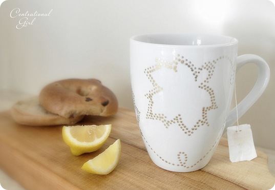 gold dot painted teacup cg