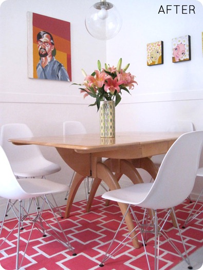 painted geometric rug design sponge