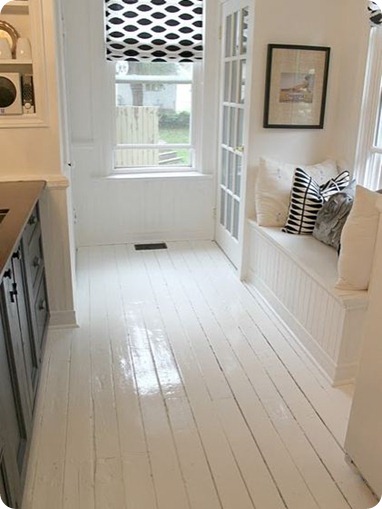 white painted floor