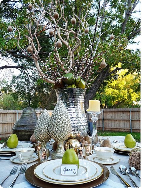 sparkling pear outdoor tablescape