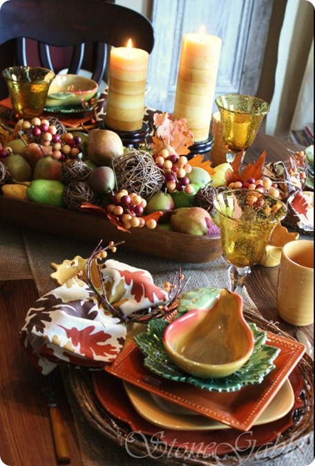 traditional thanksgiving stone gable