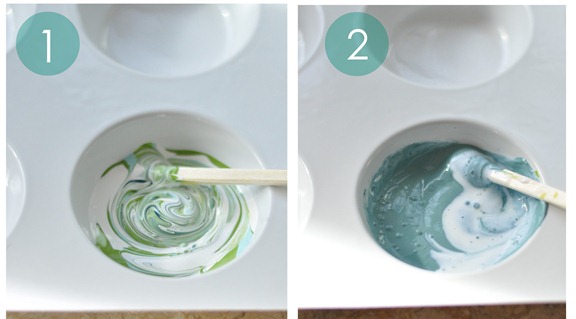 mix paint and medium steps