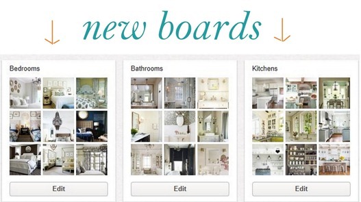 new pinterest boards
