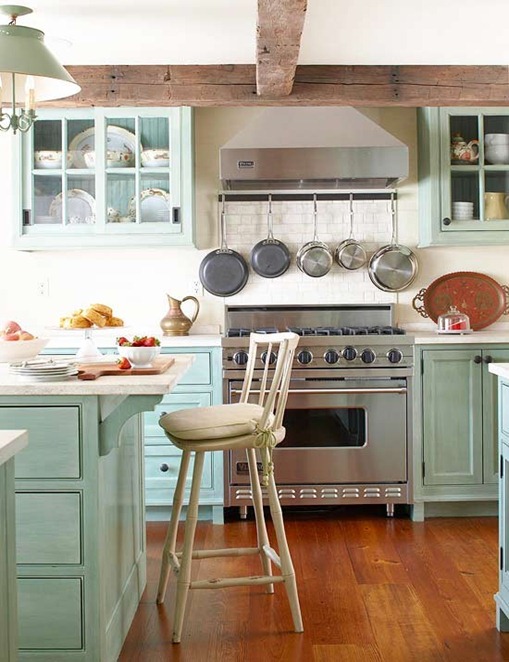 pale sea green cabinets bhg