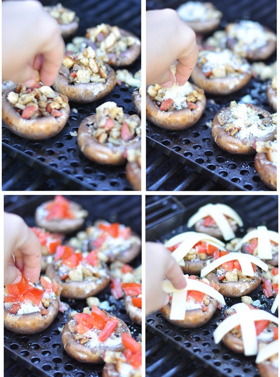 add toppings to portabella