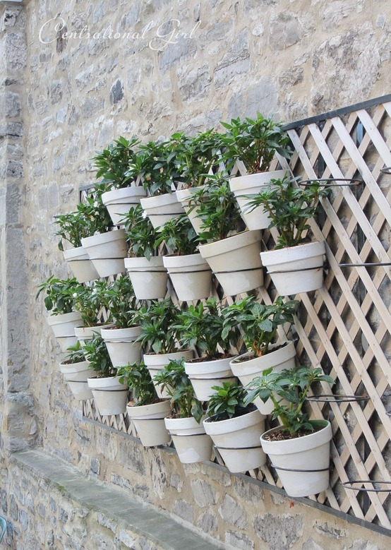 pots on stone wall cg