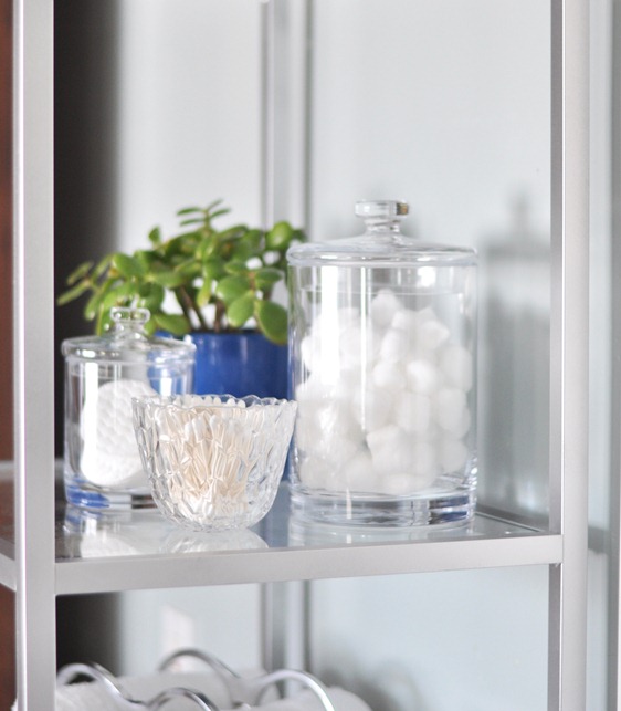 toiletries on shelf