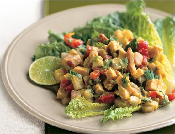 turkey chopped salad with avocado dressing