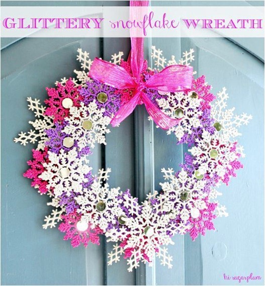 glitter snowflake wreath hisugarplum