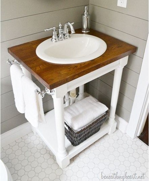 butcher block vanity beneathmyheart