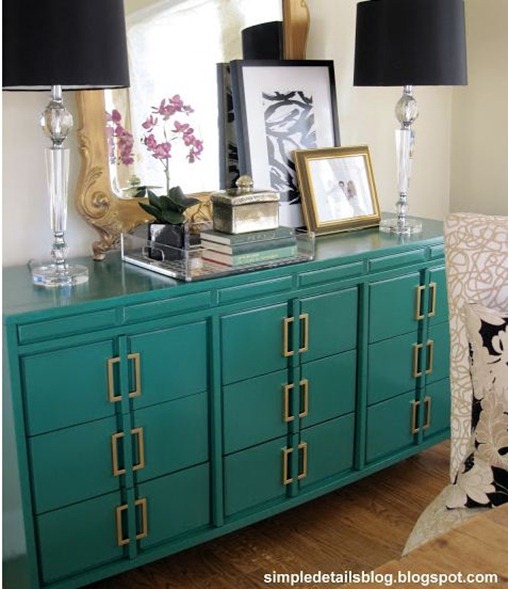 emerald green dresser