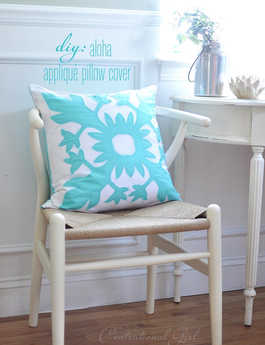 aloha inspired applique pillow