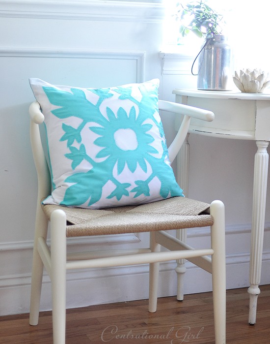 diy aloha applique pillow cover