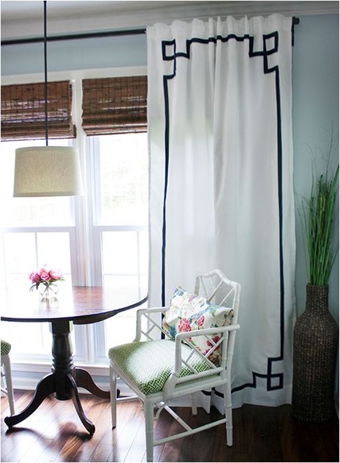 no sew greek key curtains